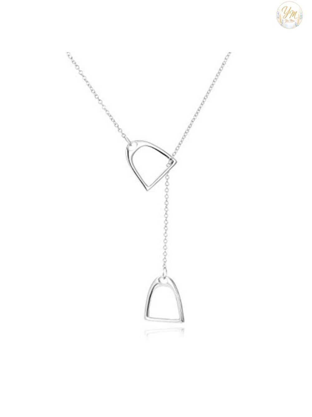 Sterling Silver Horse Stirrup Lariat Necklace for Women